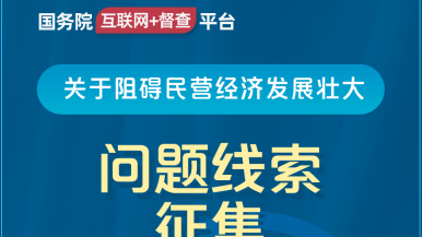 操逼操逼操逼-百度国务院“互联网+督查”平台公开征集阻碍民营经济发展壮大问题线索